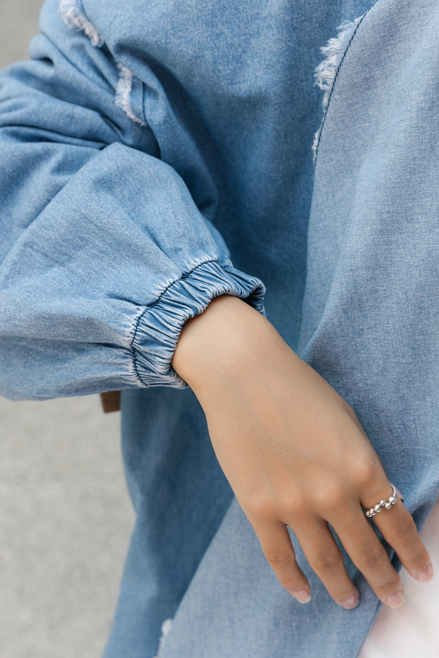Daring Denim Cardigan - Light blue