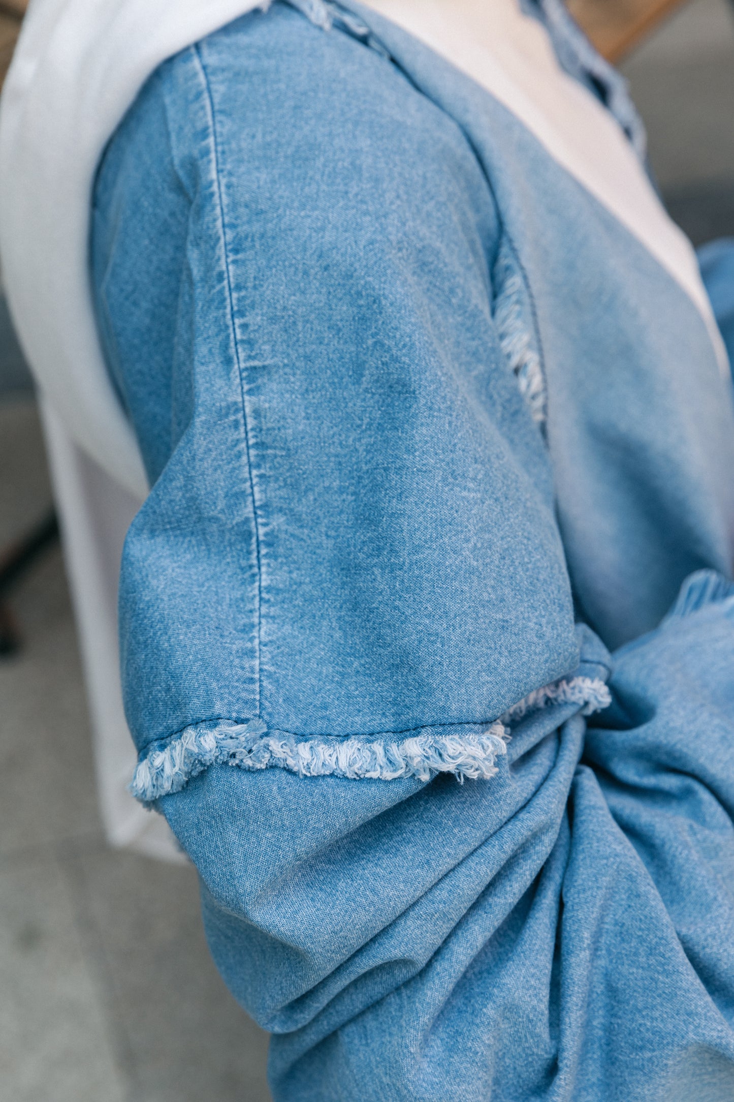 Daring Denim Cardigan - Light blue