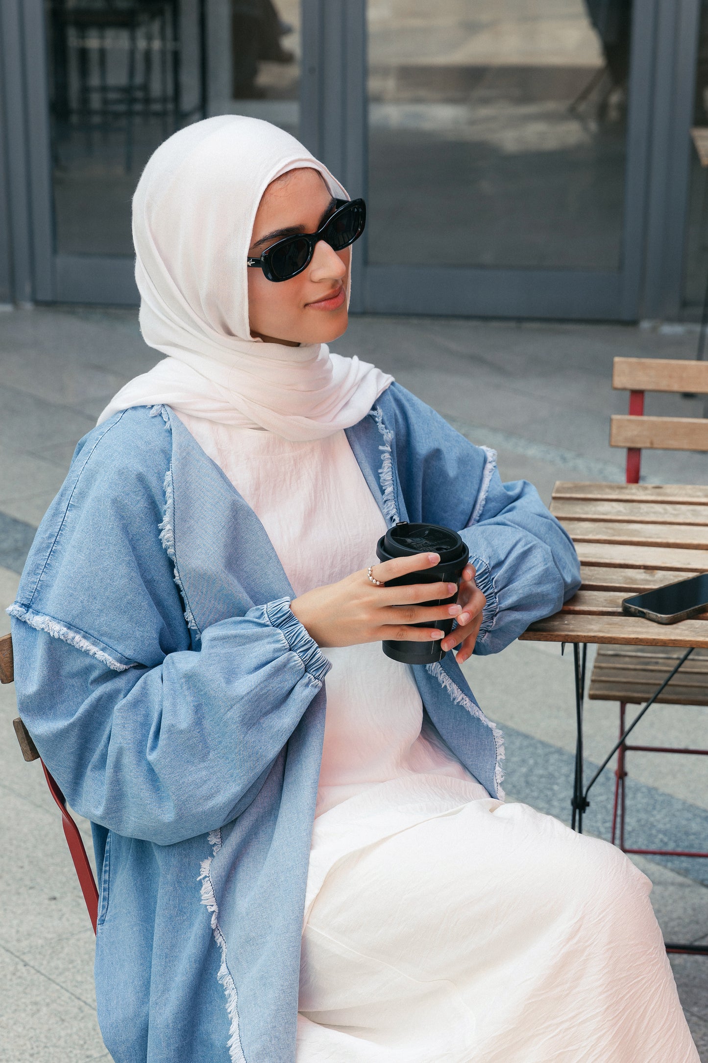 Daring Denim Cardigan - Light blue