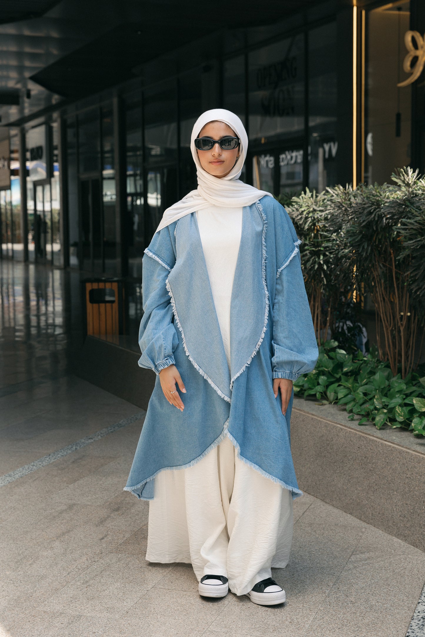 Daring Denim Cardigan - Light blue
