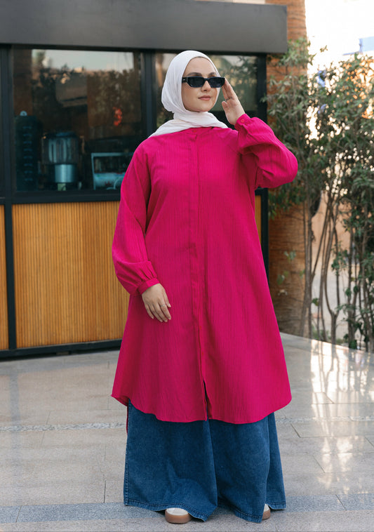 Balloons Sleeves Shirt - Fuchsia