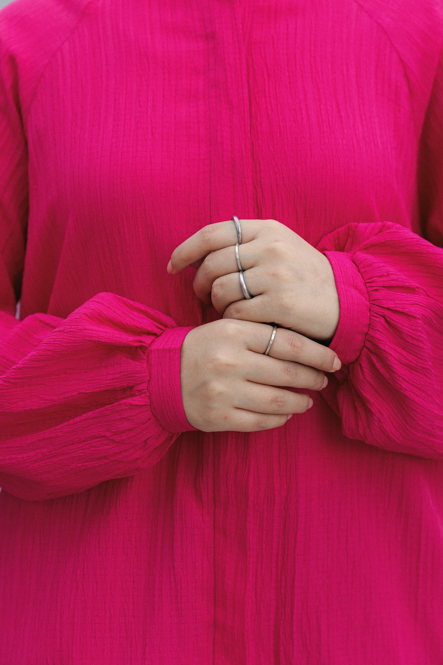 Balloons Sleeves Shirt - Fuchsia