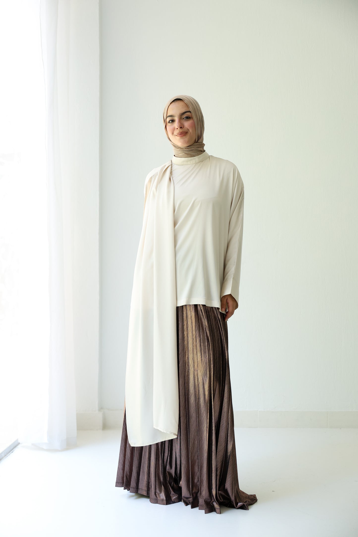 Silk Drape Top - Ivory