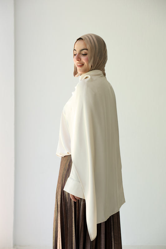 Silk Drape Top - Ivory