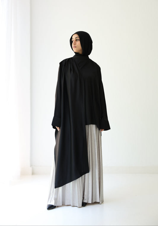 Silk Drape Top - Black
