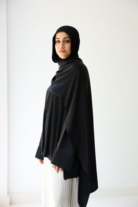 Silk Drape Top - Black
