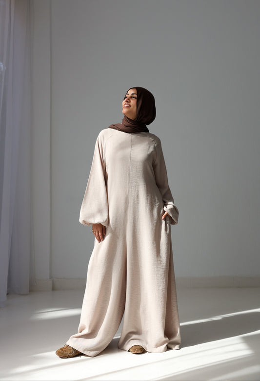 Linea Linen Jumpsuit - Beige