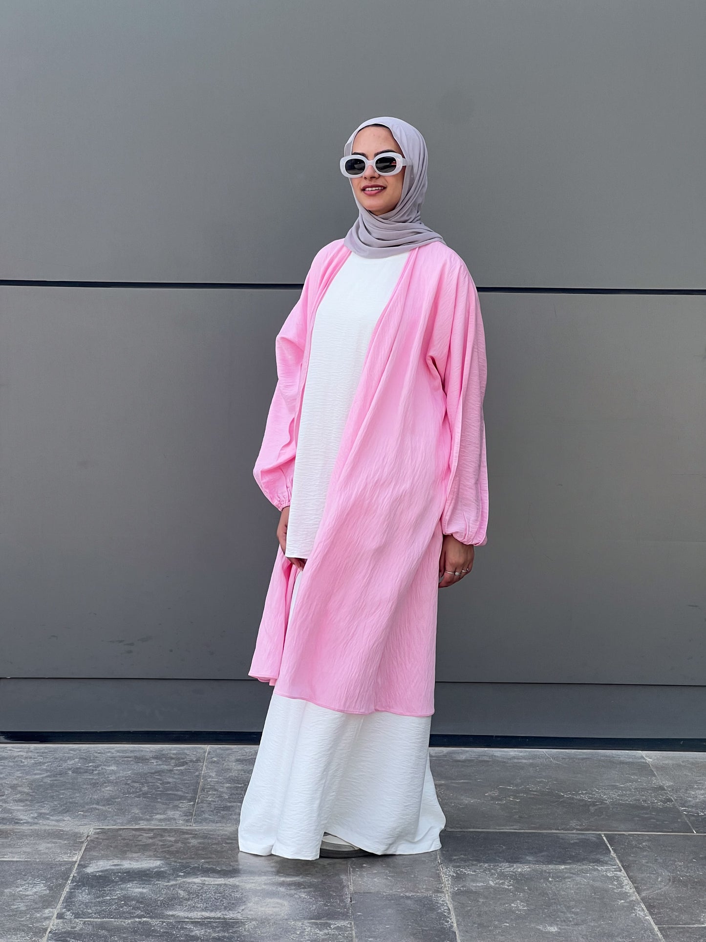 Simple serenity Linen Cardigan- Pink
