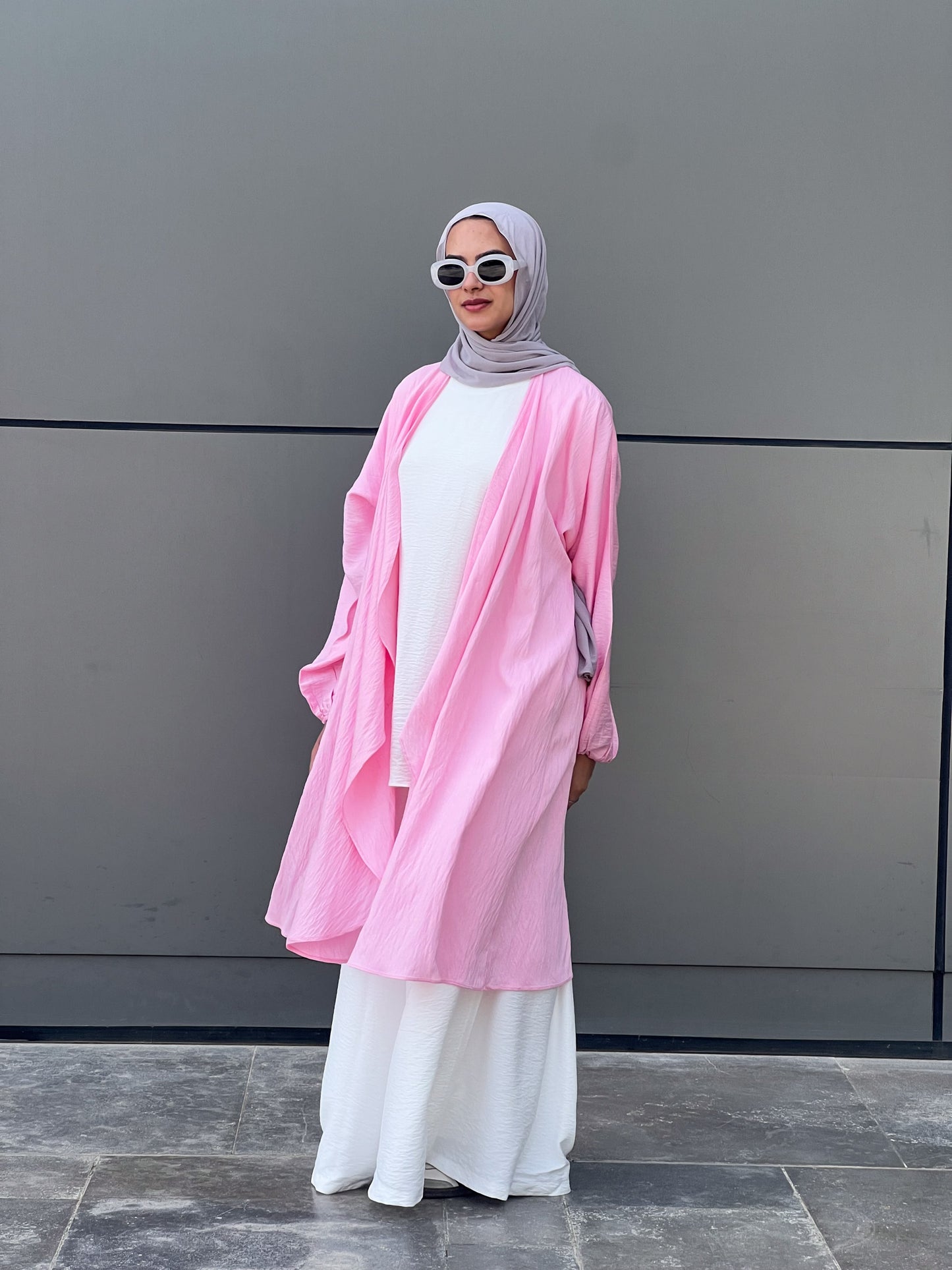 Simple serenity Linen Cardigan- Pink