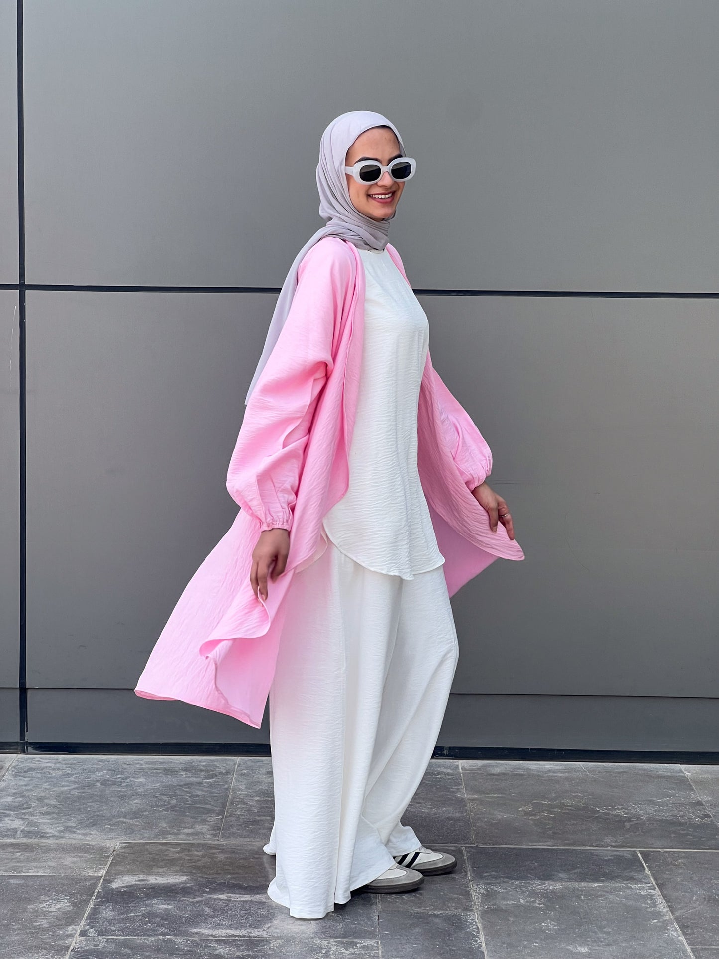 Simple serenity Linen Cardigan- Pink