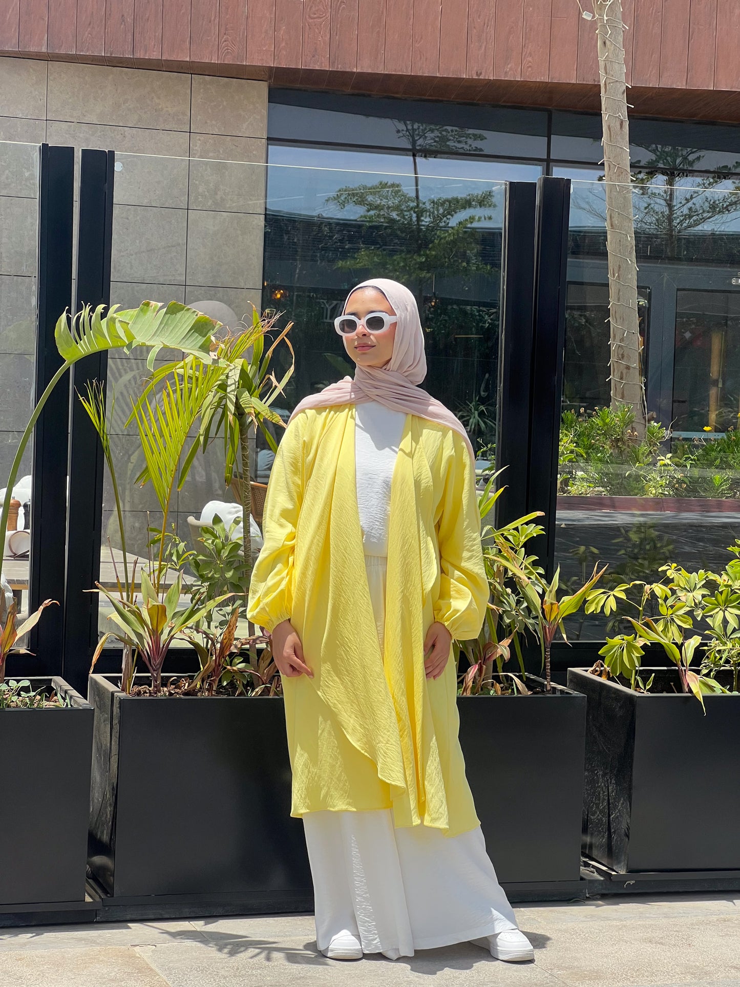 Simple serenity Linen Cardigan- Yellow