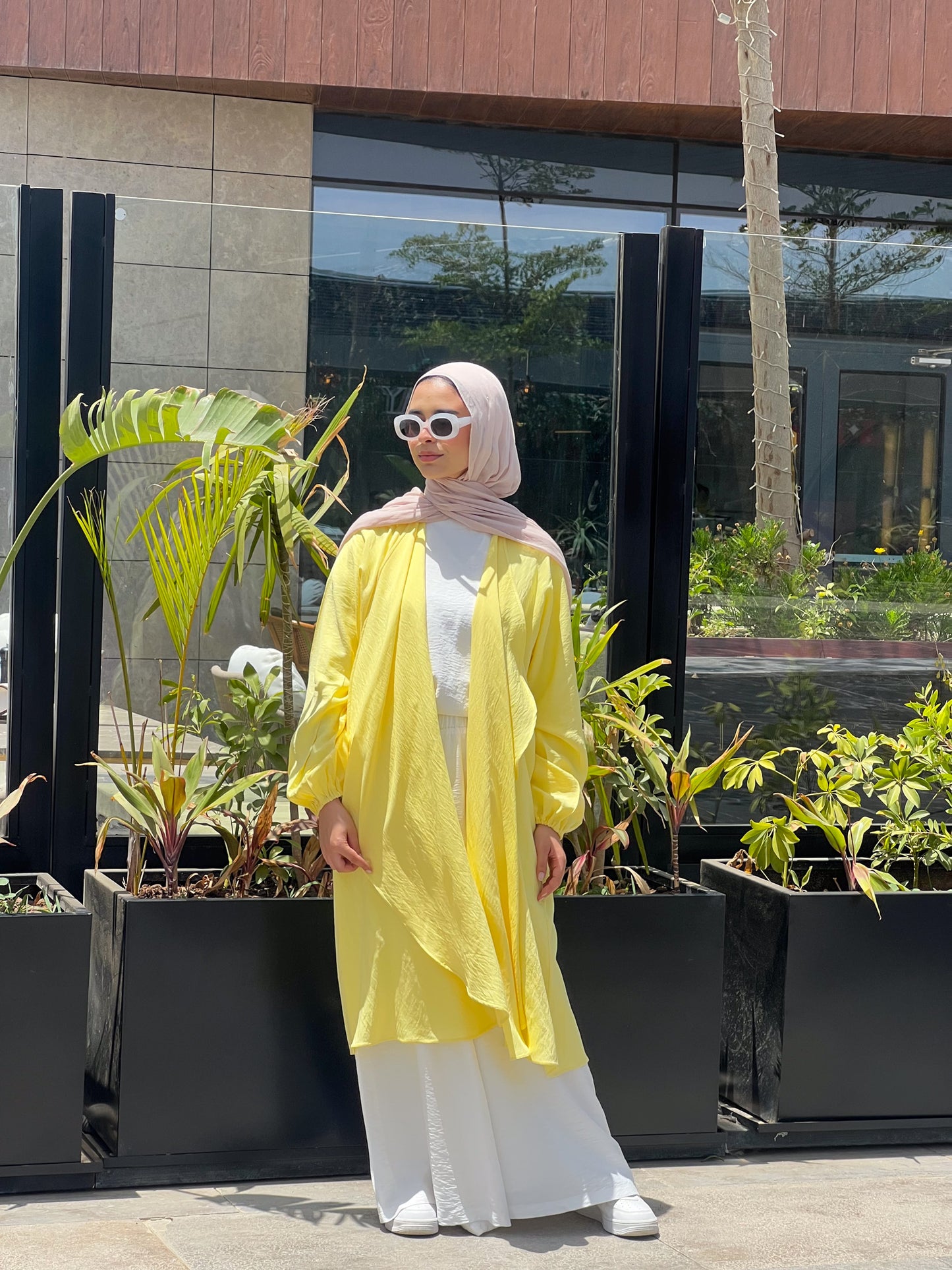 Simple serenity Linen Cardigan- Yellow