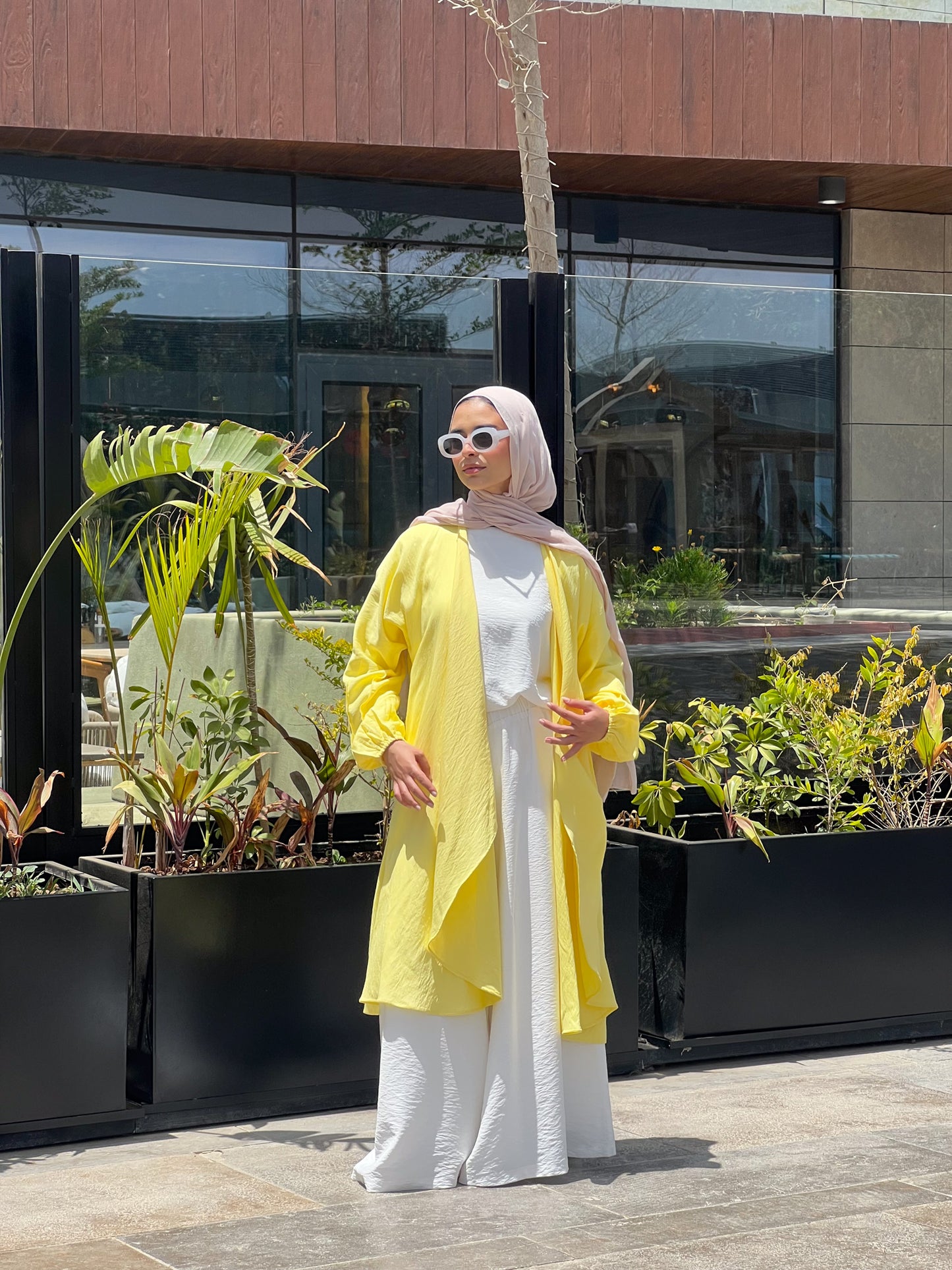 Simple serenity Linen Cardigan- Yellow