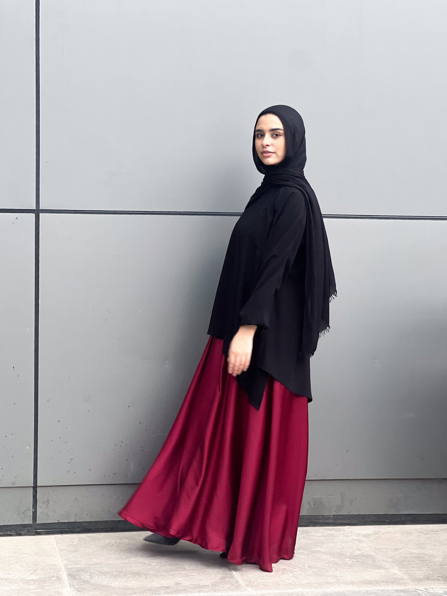 Silk Cloche Pants - Burgundy