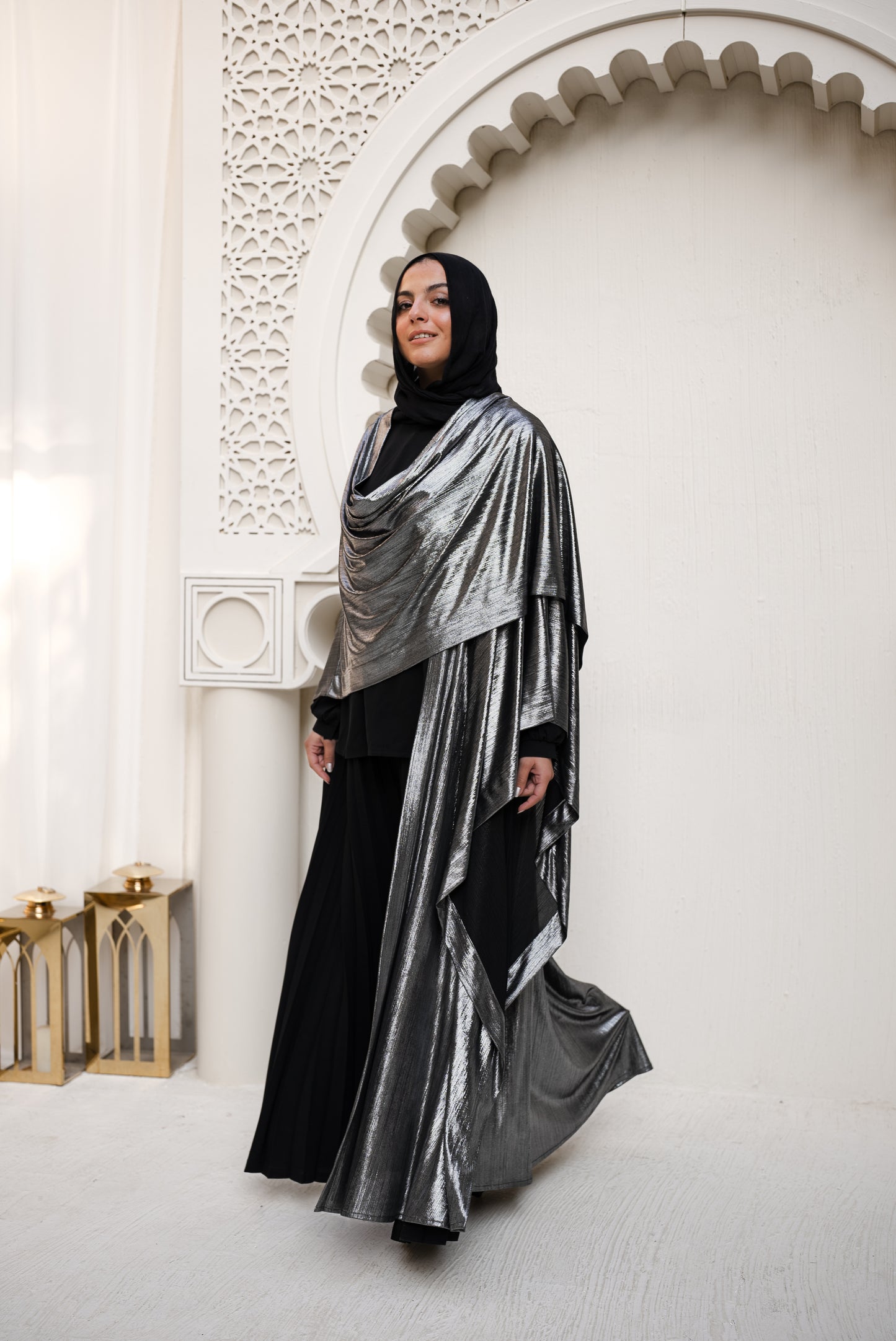 Glimmer &Glam Cape- Dark Silver