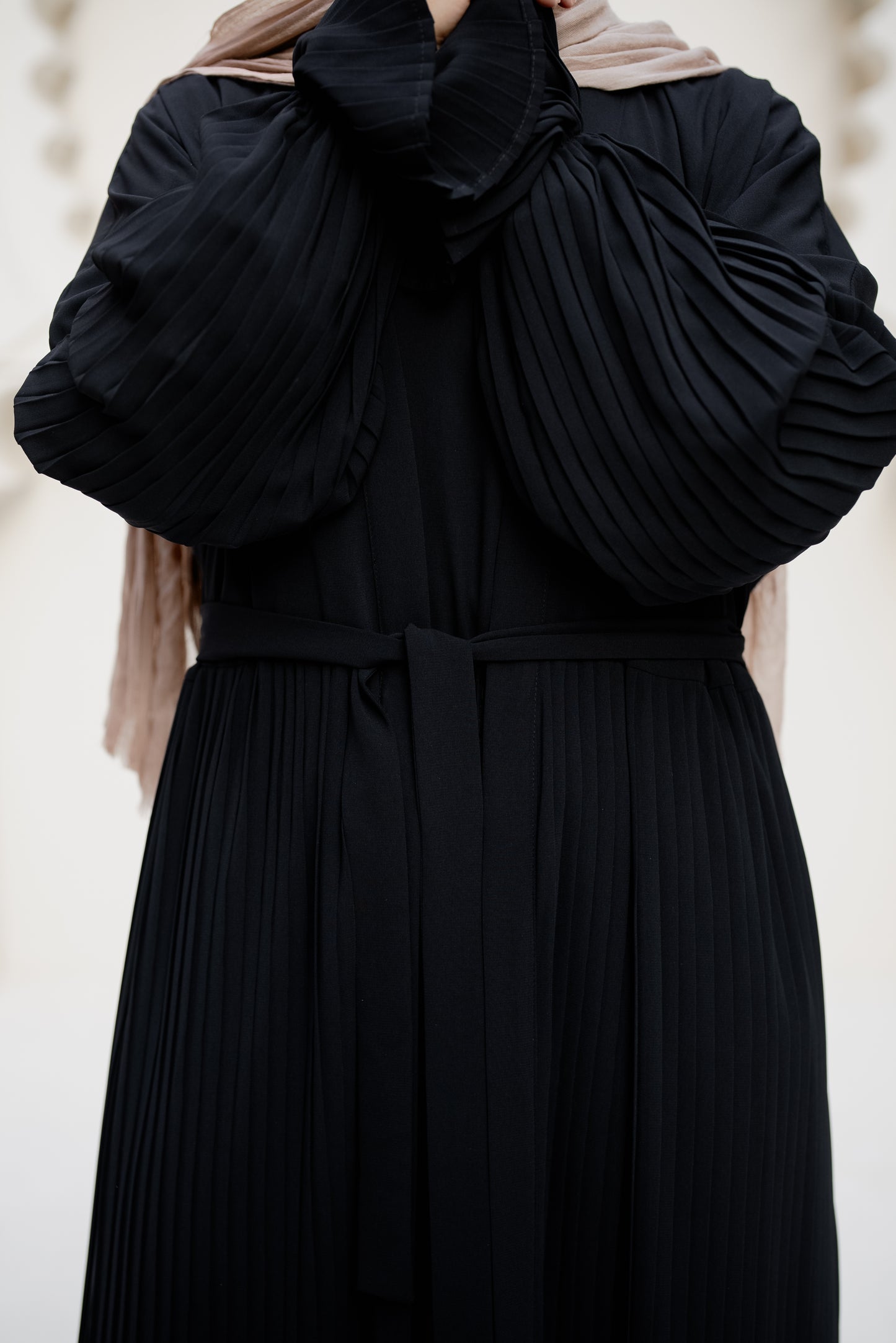 Petal Pleats Cape - Black