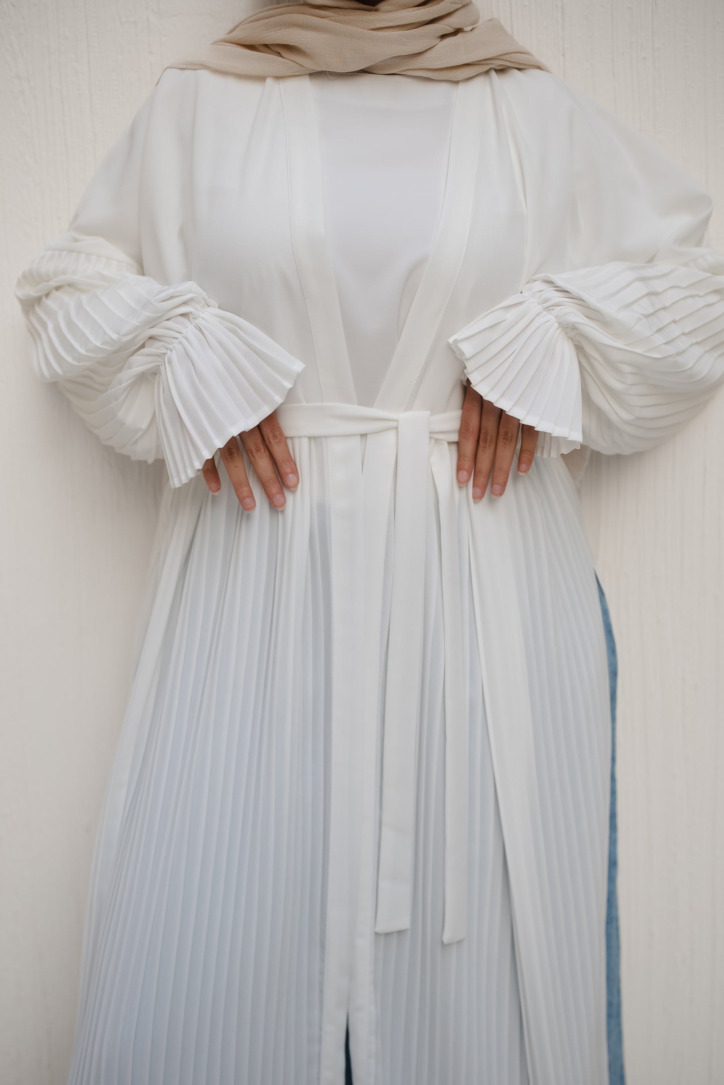 Petal Pleats Cape - White