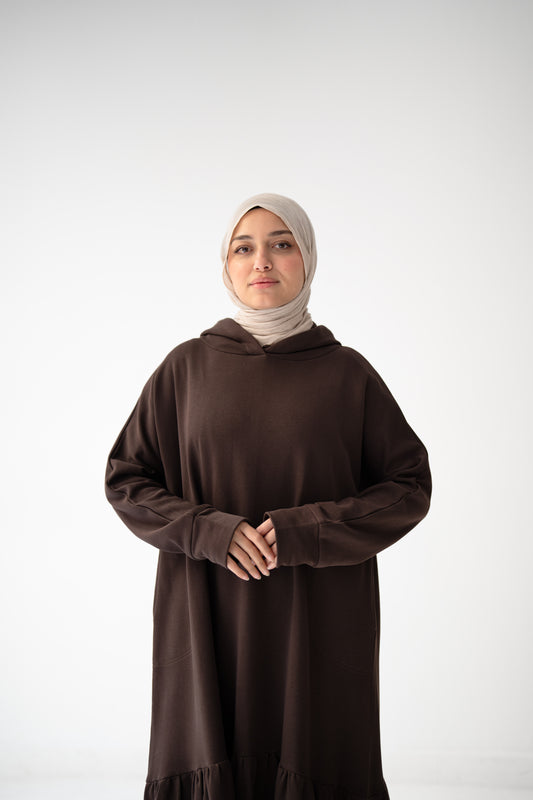 Flow & Frills Dress - Brown