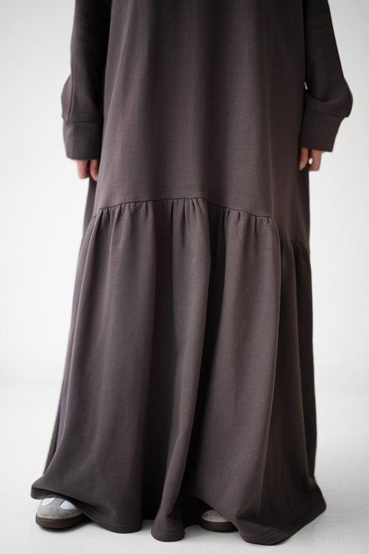 Flow & Frills Dress - Grey