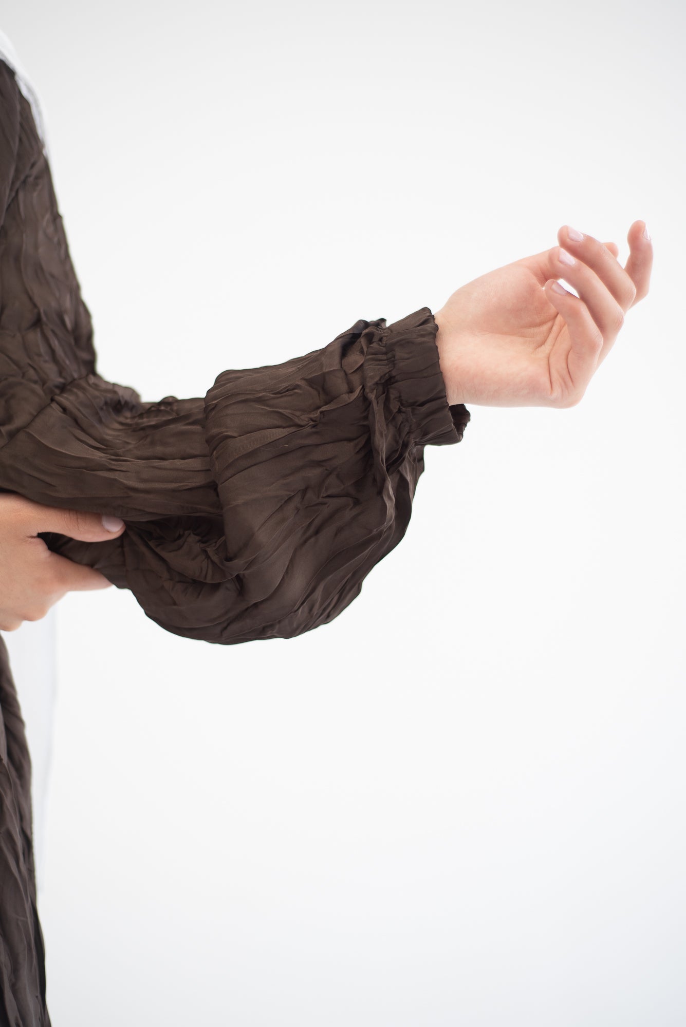 Crushed silk cardigan - Brown