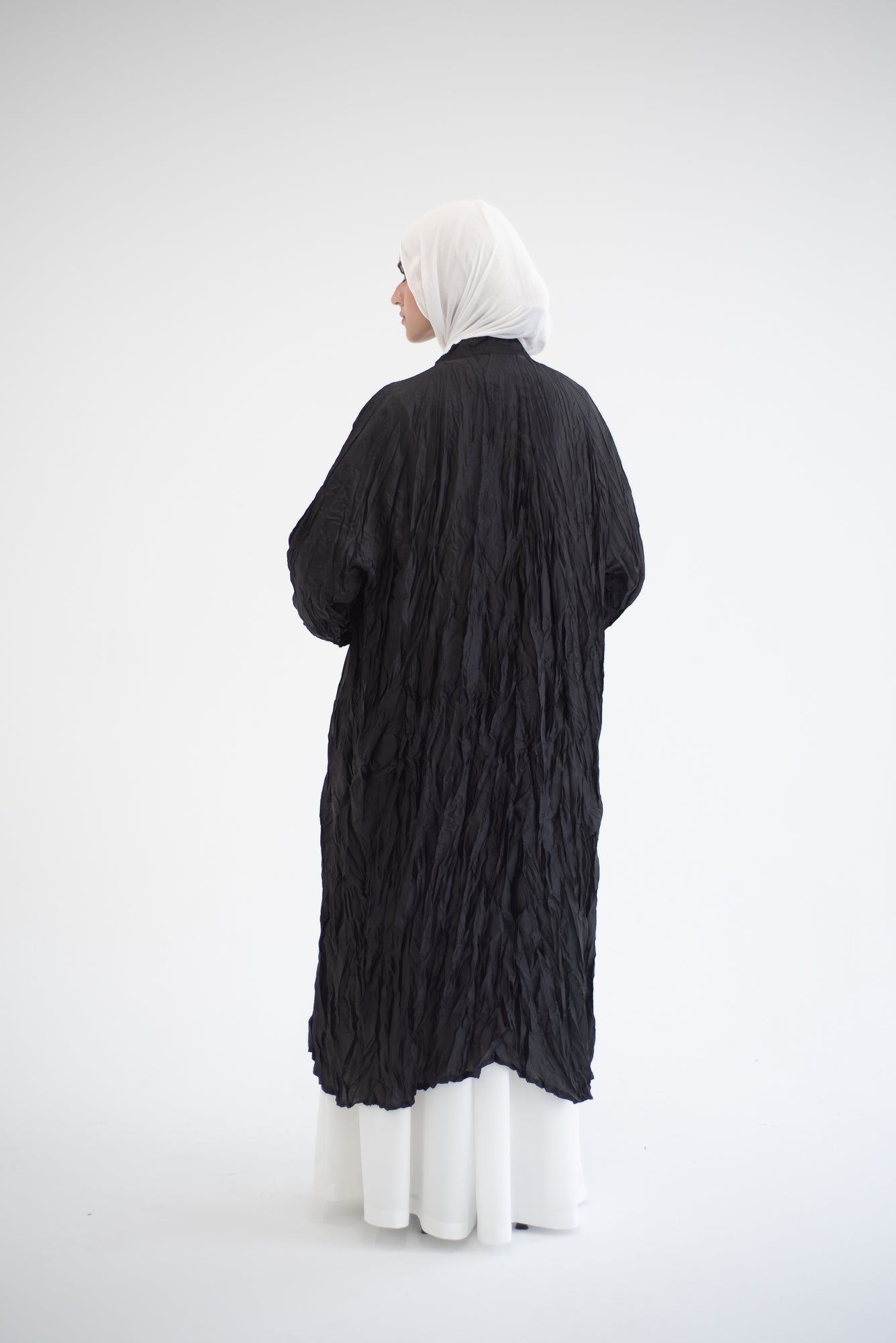 Crushed silk cardigan - Black