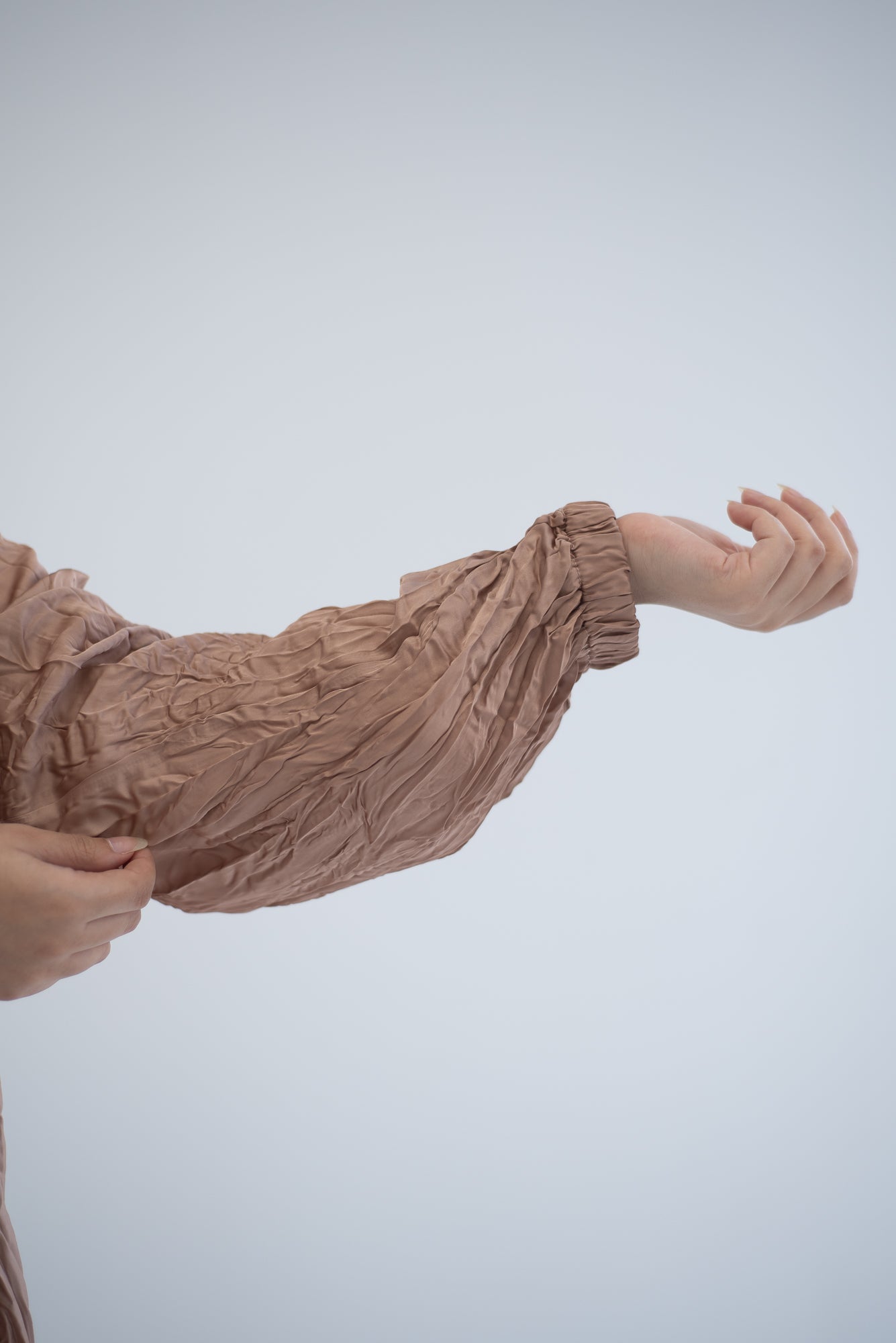 Crushed silk cardigan - Champagne