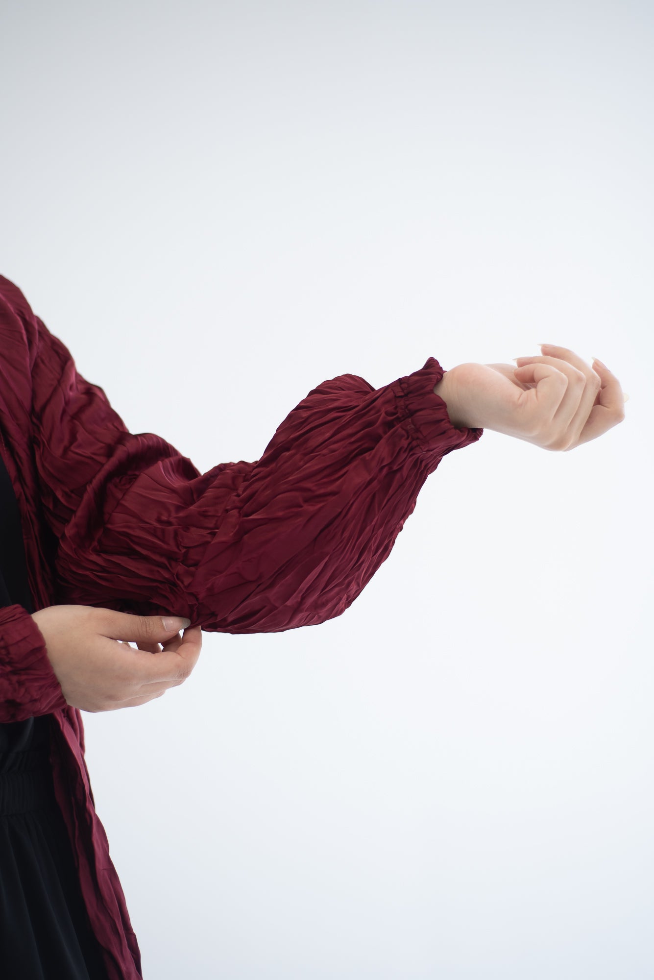 Crushed silk cardigan - Burgundy