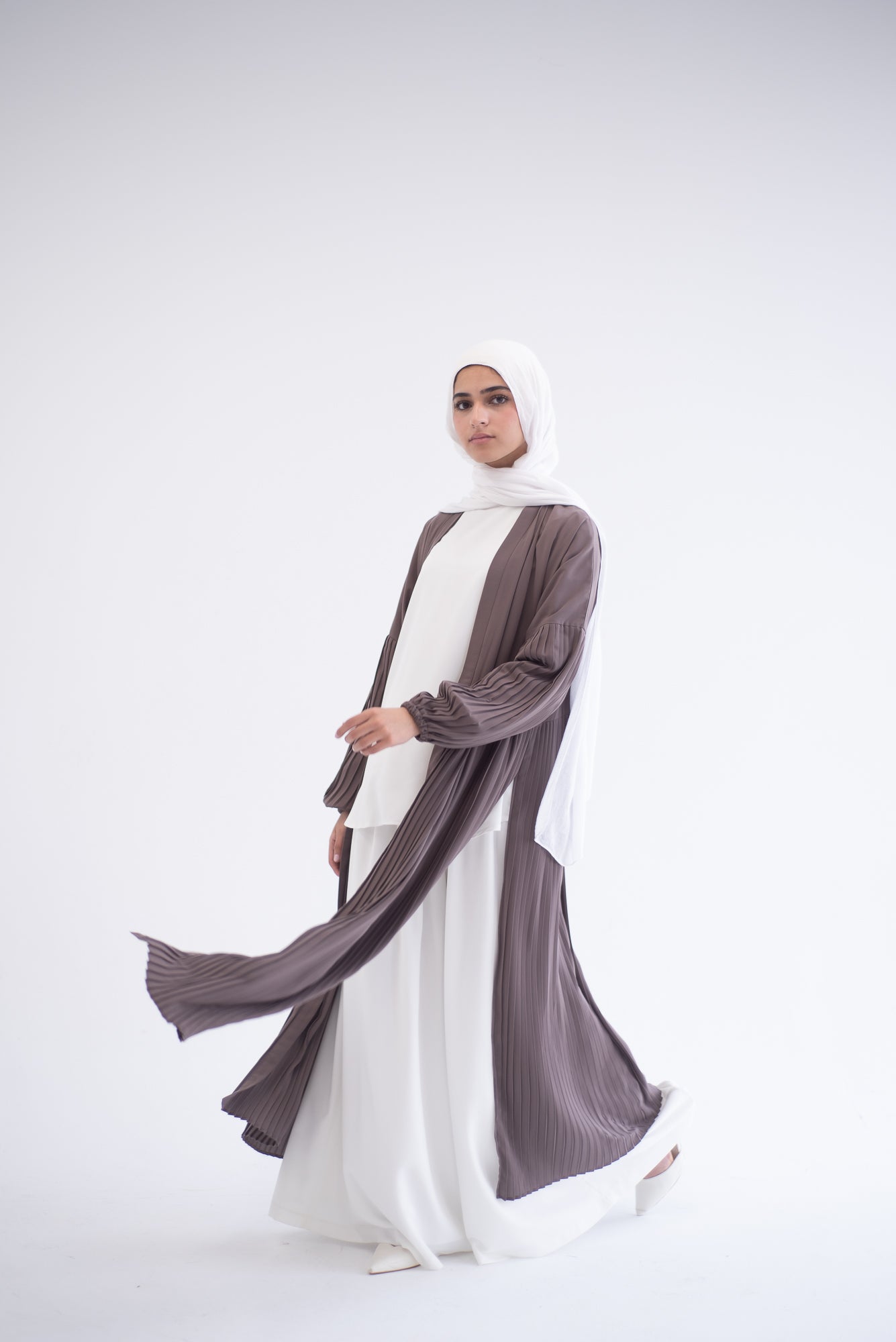 Petal Pleats Cardigan - Cocoa
