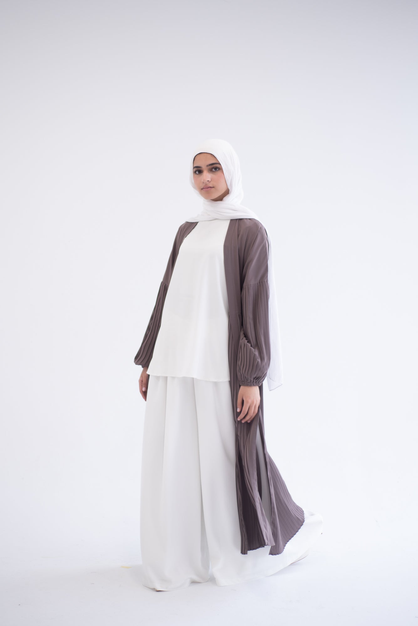 Petal Pleats Cardigan - Cocoa