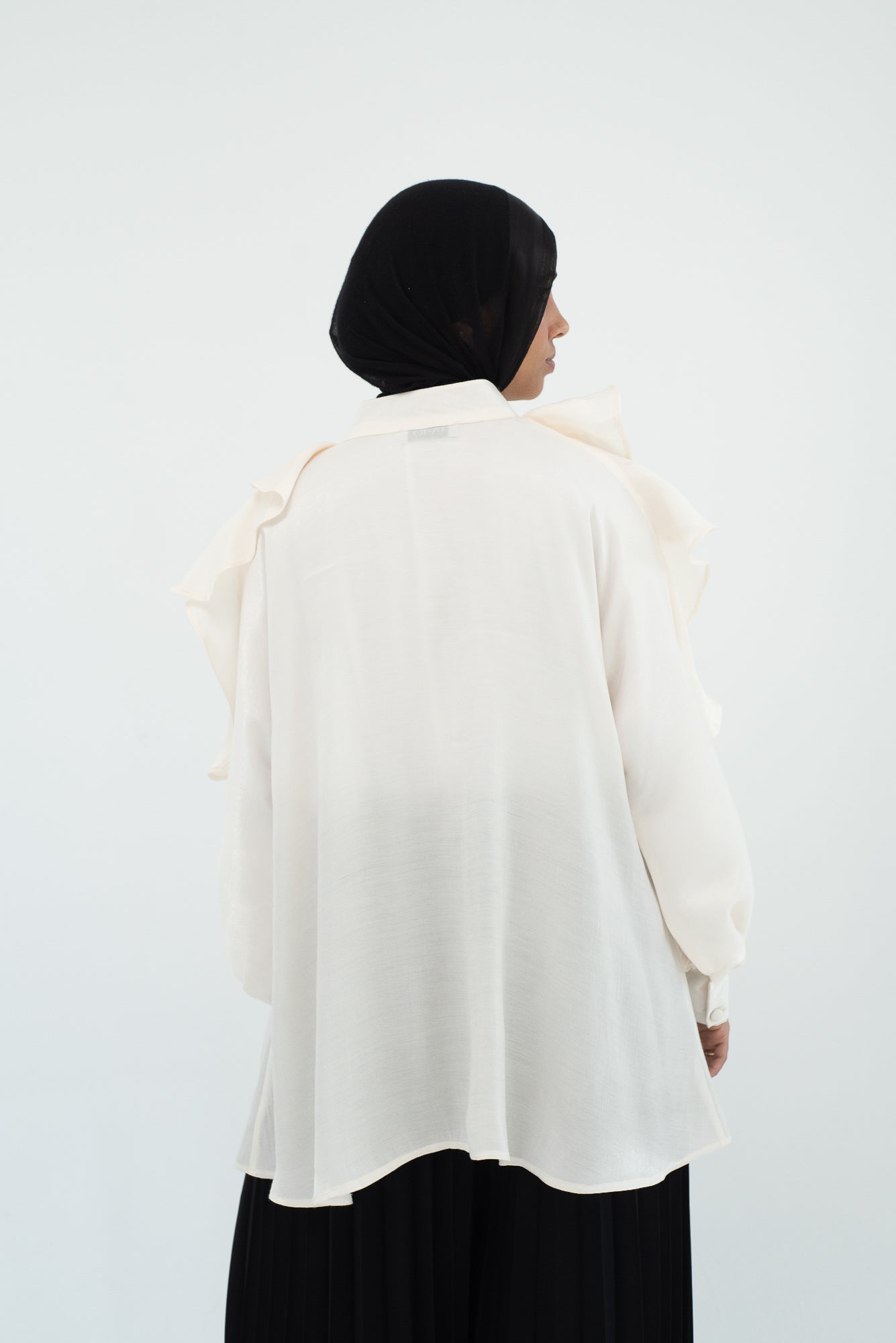 Ruffles Shimmery Top - Off White