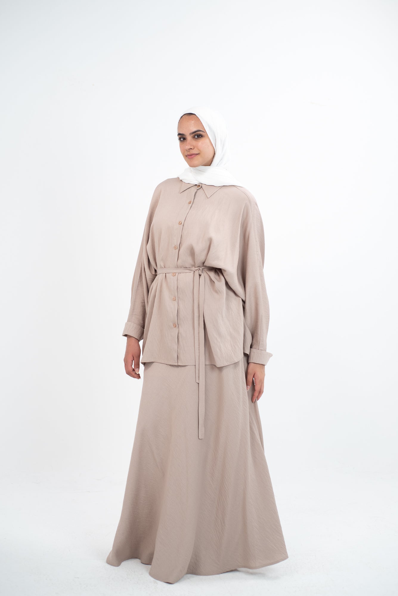FLARE & FLOW LINEN SET - Beige
