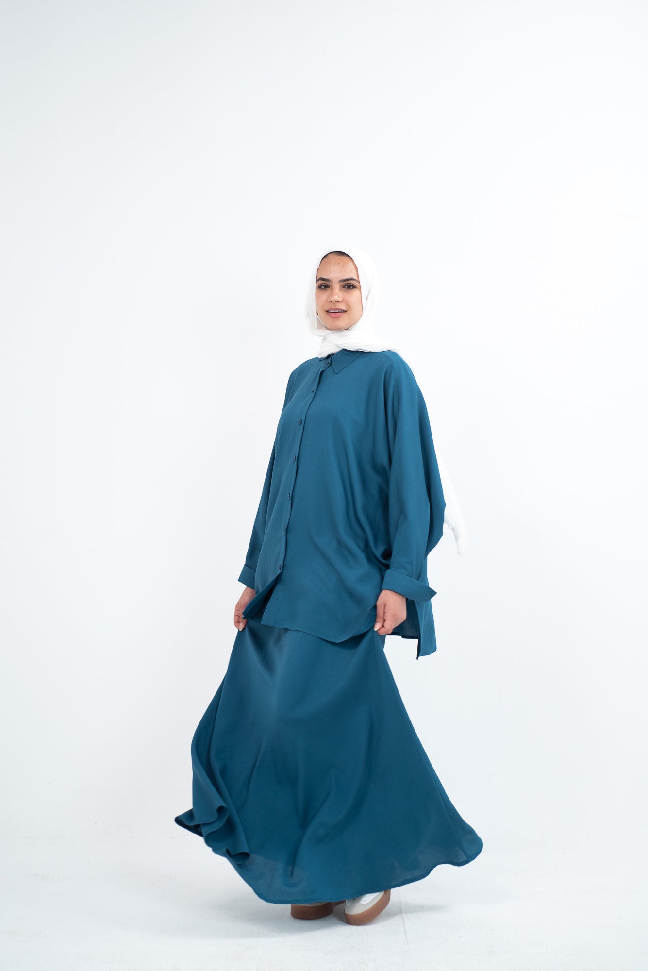 FLARE & FLOW LINEN SET - Teal