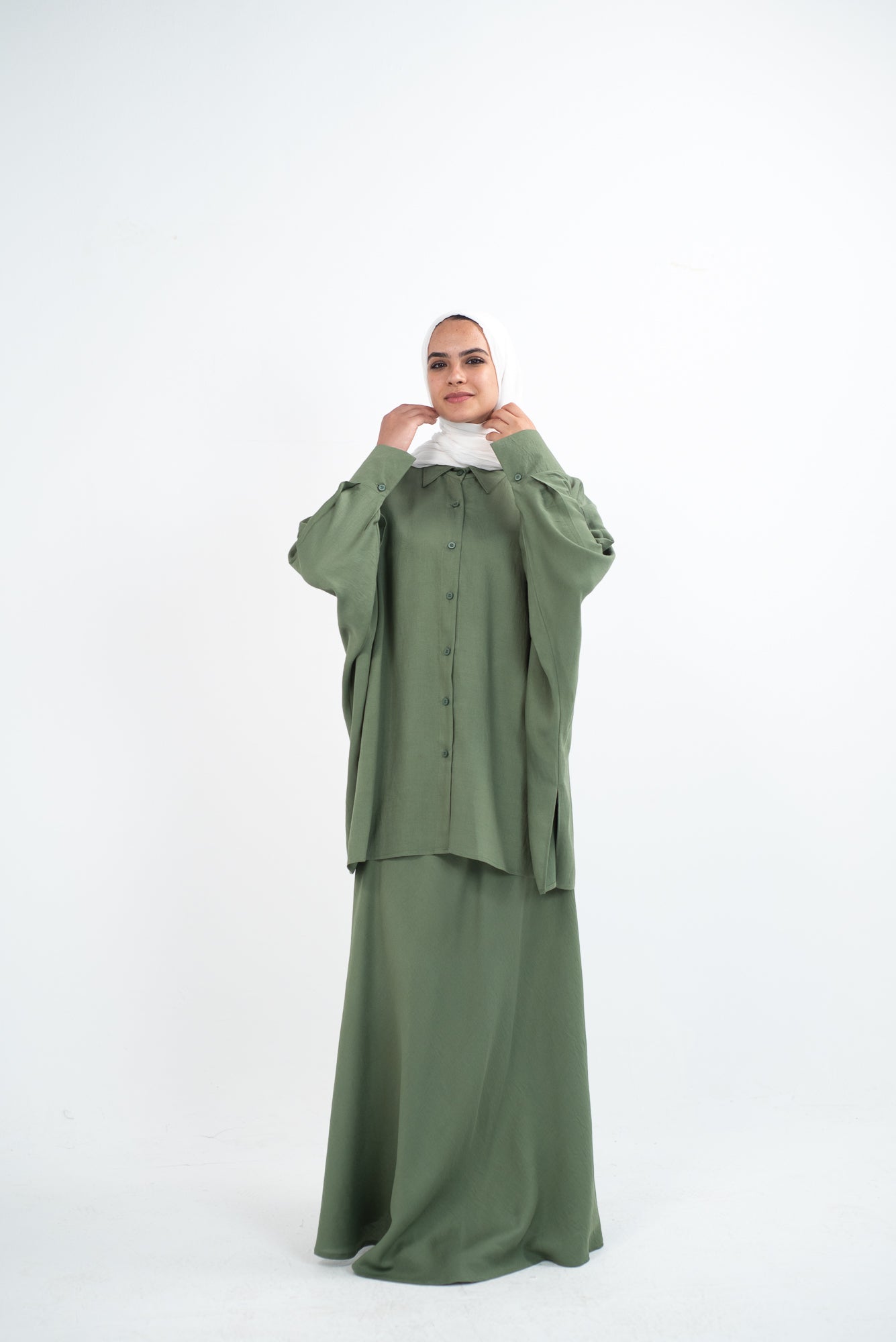 FLARE & FLOW LINEN SET - Olive