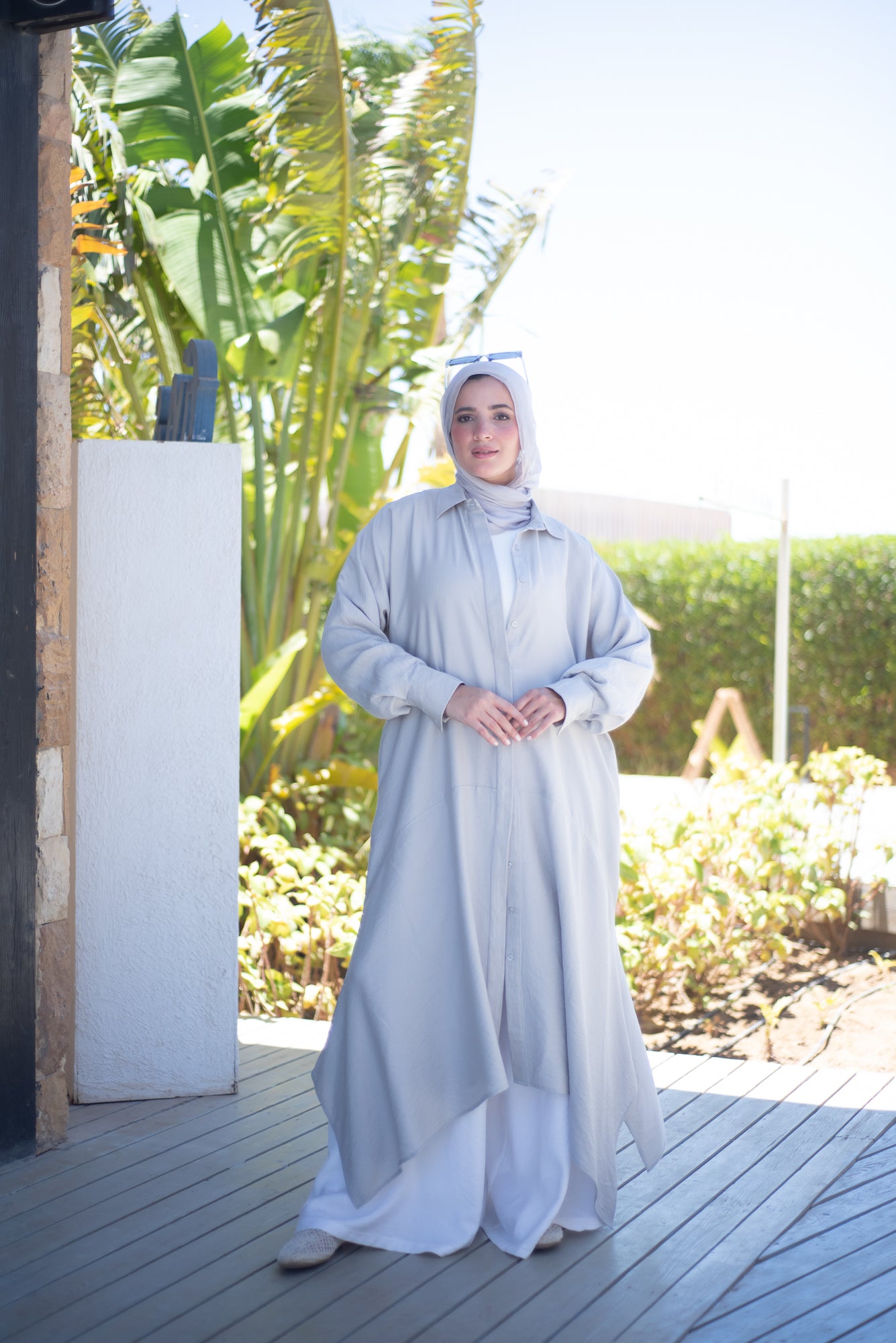 Cloche Shirt Dress- Silver Grey