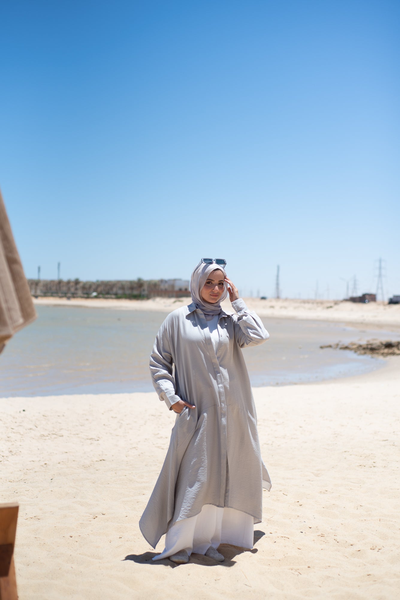 Cloche Shirt Dress- Silver Grey