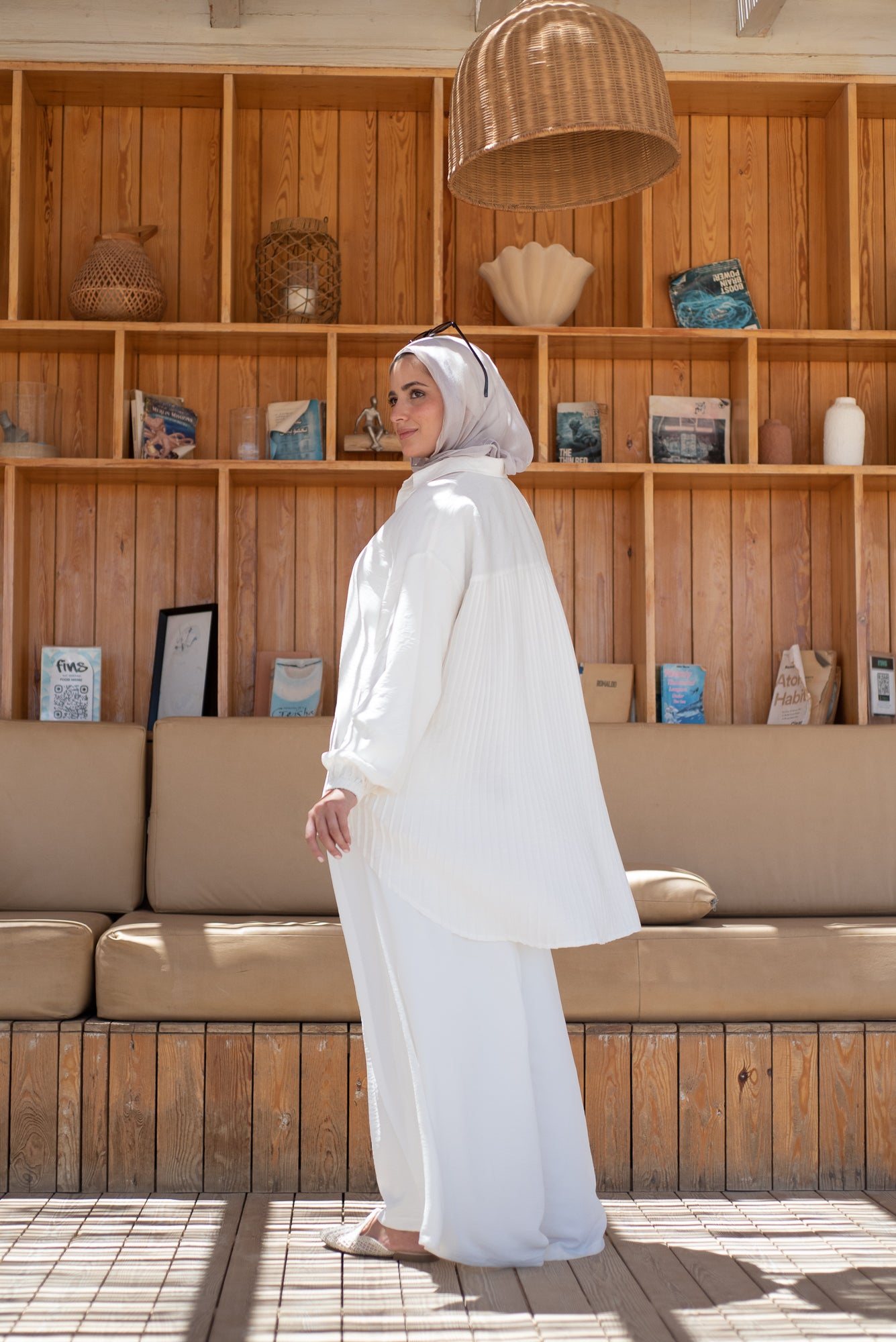 Perfect Pleats Linen Shirt - White