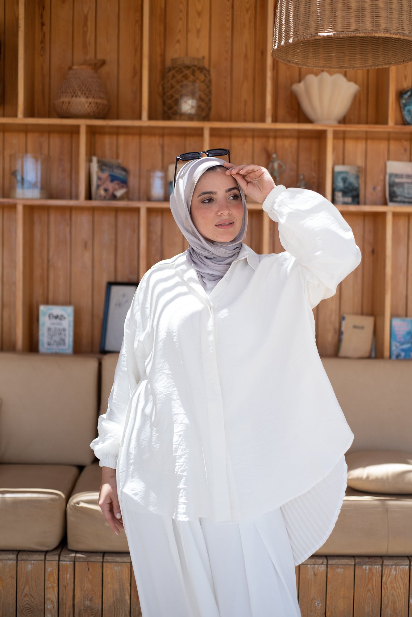 Perfect Pleats Linen Shirt - White