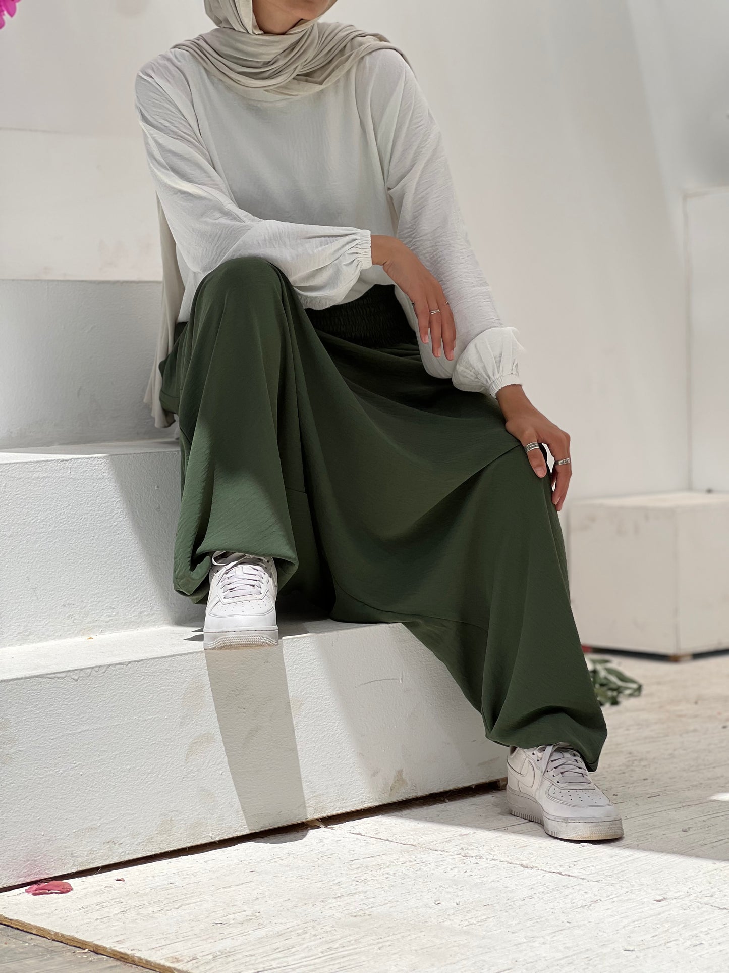 New Harem Pants - Olive Green