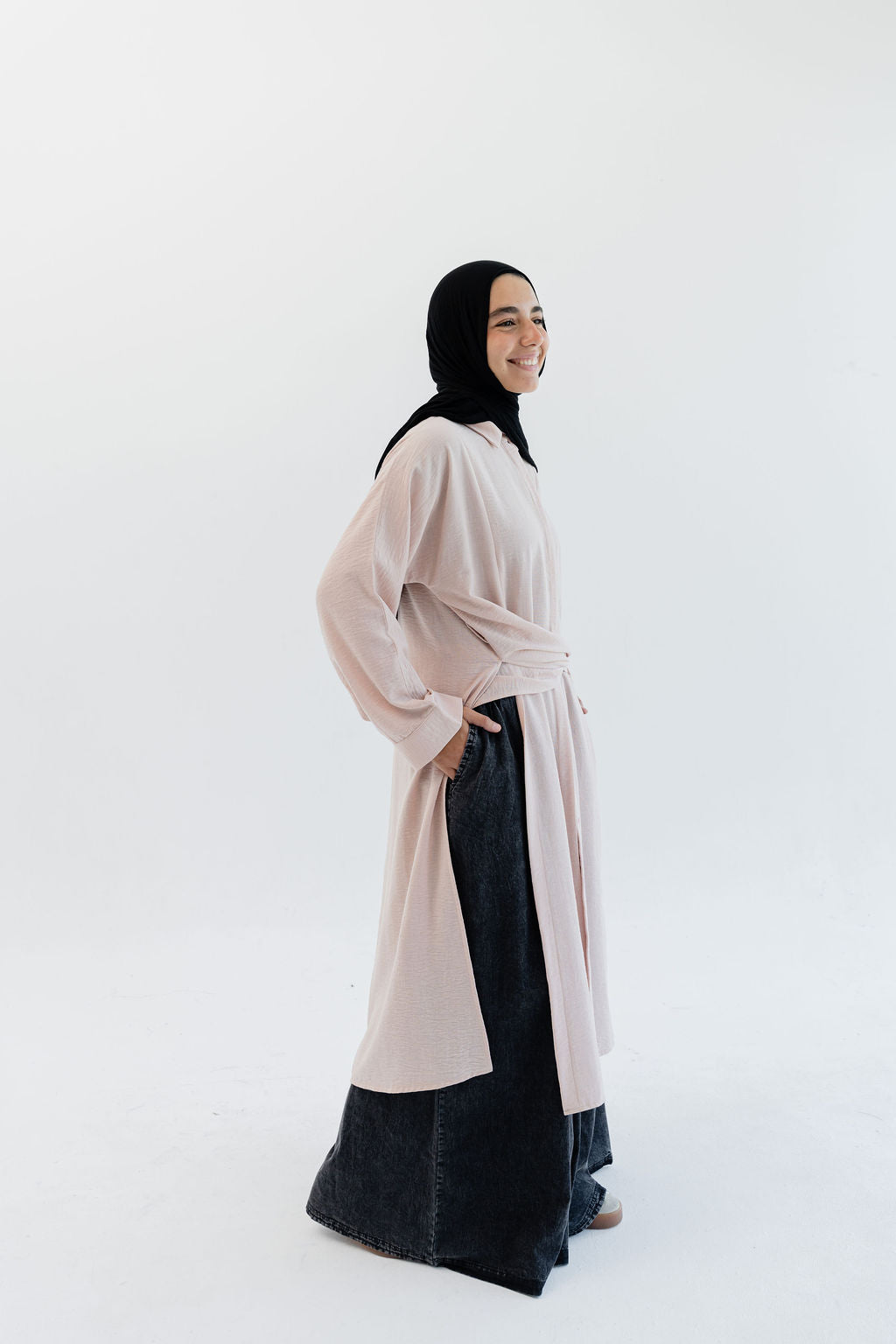 Multi Slits Shirt - Powder Blush