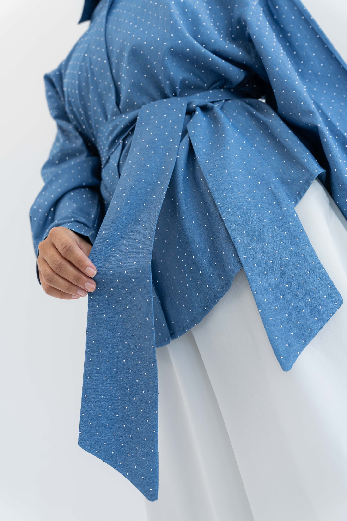 Glimmer Denim Shirt - Light Blue
