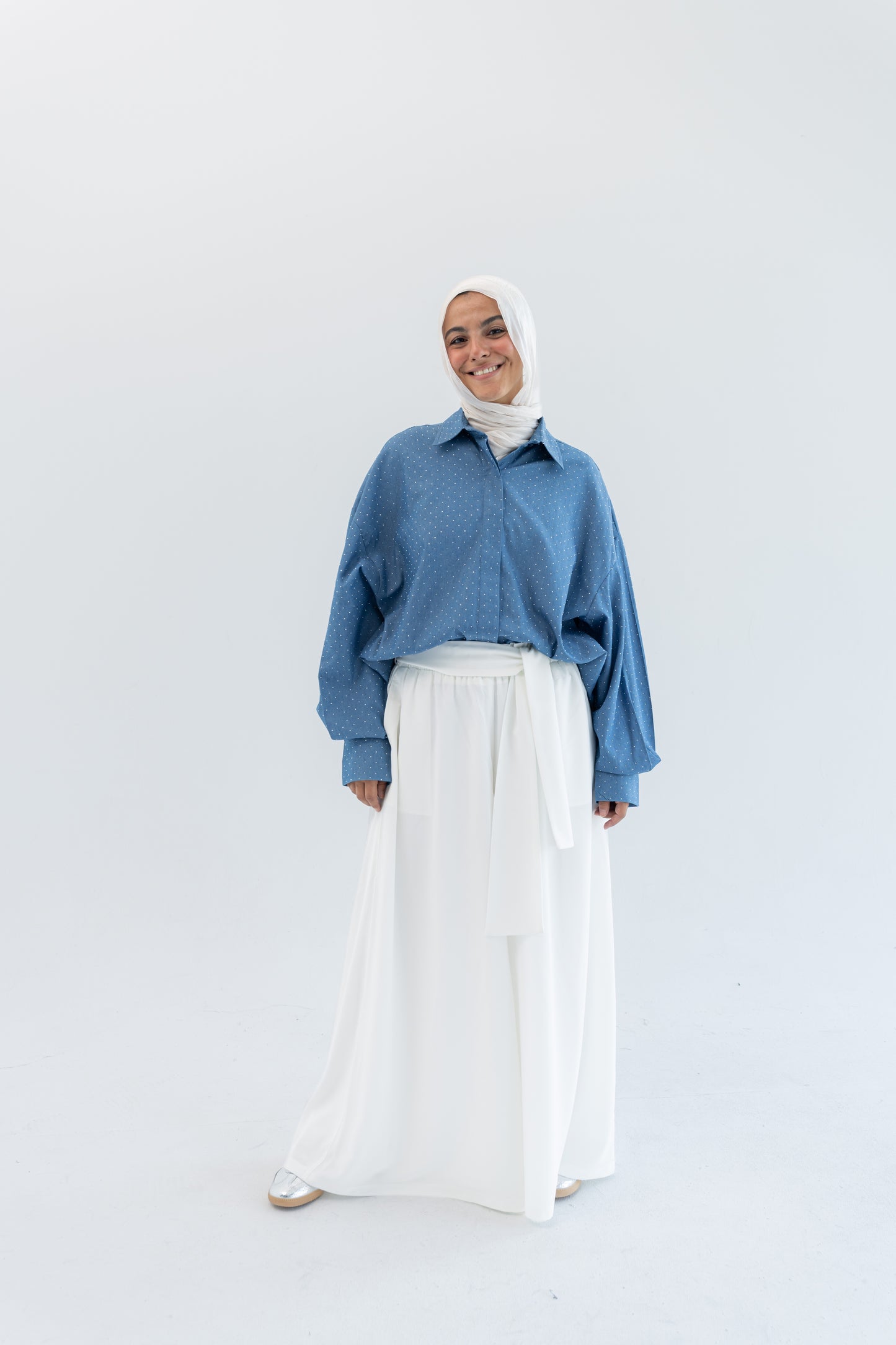 Crepe Wide Leg Pants - White