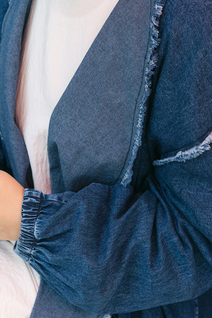 Daring Denim Cardigan - Medium Blue