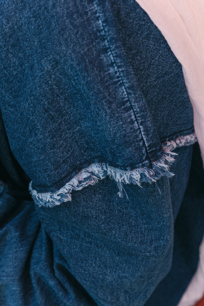 Daring Denim Cardigan - Medium Blue