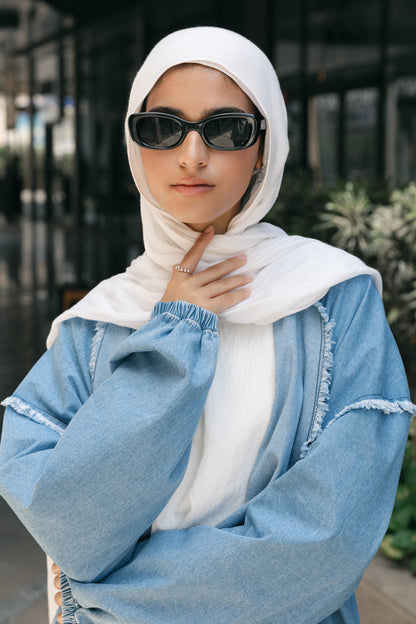 Daring Denim Cardigan - Light blue
