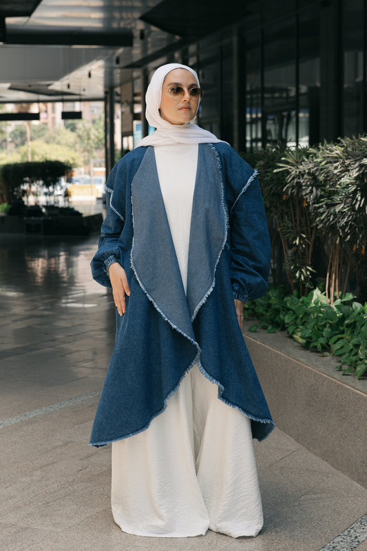 Daring Denim Cardigan - Medium Blue