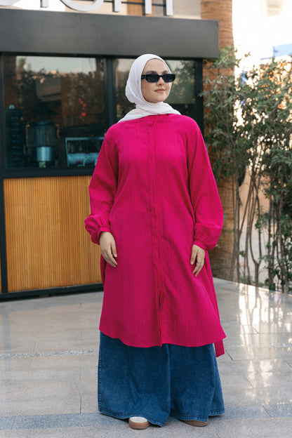 Balloons Sleeves Shirt - Fuchsia