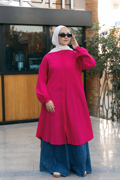 Balloons Sleeves Shirt - Fuchsia