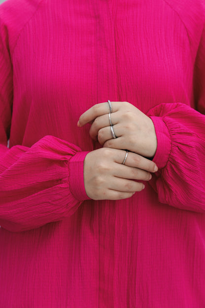 Balloons Sleeves Shirt - Fuchsia