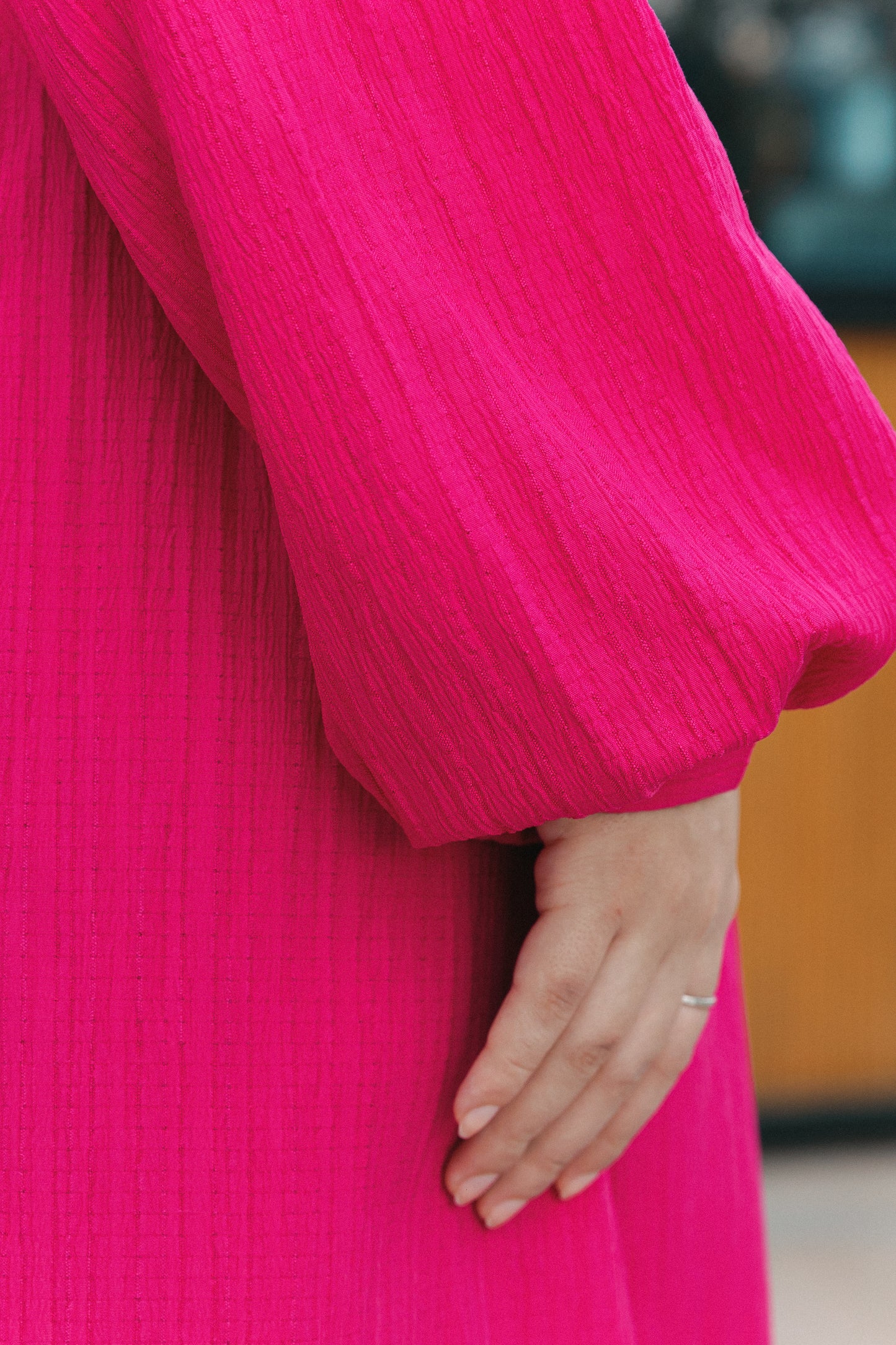 Balloons Sleeves Shirt - Fuchsia