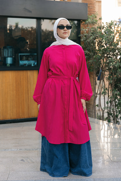 Balloons Sleeves Shirt - Fuchsia